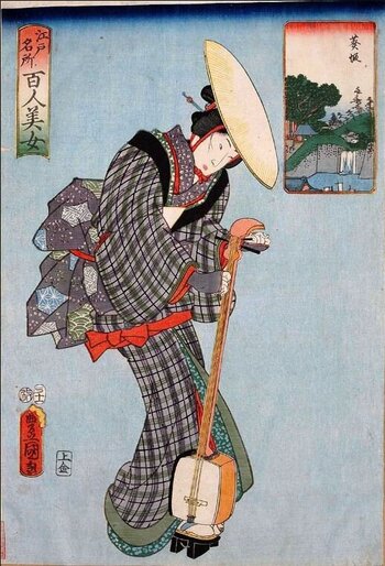 【江戸名所百人美女】女太夫1857歌川国貞.JPG