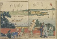 ➀葛飾北斎の絵本『隅田川両岸一覧』国立国会図書館デジタルコレクション